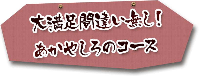 大満足間違い無し！ あかやしろのコース