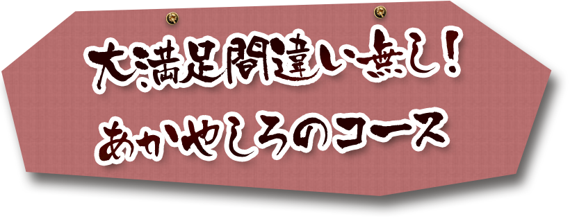 大満足間違い無し！ あかやしろのコース